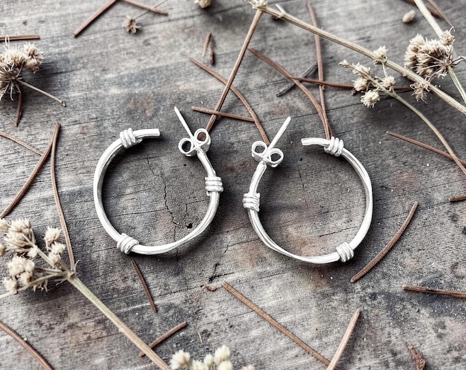 Medium Size Hoop Earrings in Sterling Silver