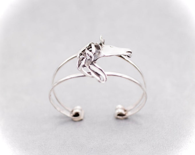 Sterling Silver Horse Cuff Bracelet