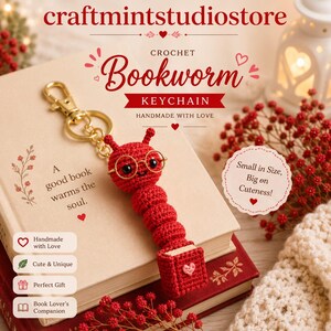 Patrón de llavero de ratón de biblioteca a crochet