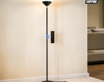 Modern LED Floor Lamp, Dimmable Torchiere Standing Light with Remote for Living Room Bedroom Office