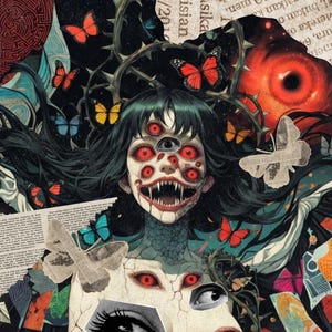 Manananggal Surreal Collage Art Print | Dark Philippine Folklore | Reflection of Inner Fears & Power