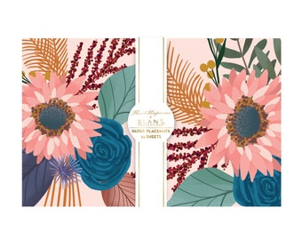 Floral Bunches Paper Placemats