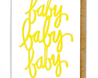 baby baby baby letterpress greeting card