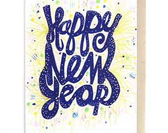 happy new year greeting card