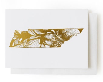 tennessee iris gold foil greeting card