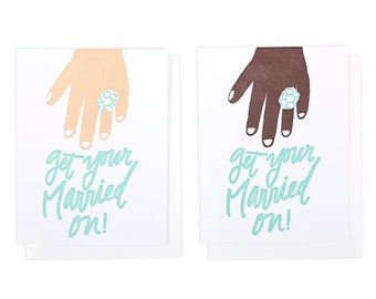 Get Your Married On greeting card