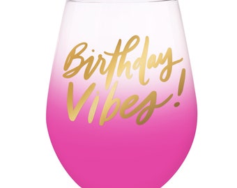 Birthday Vibes Jumbo Wine Glass