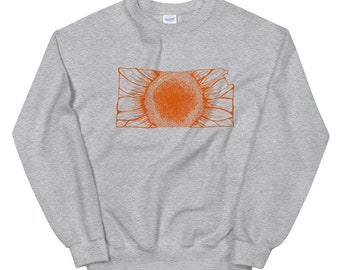 Kansas Sunflower Grey Sweatshirt