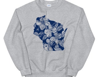 Wisconsin Wood Violet Grey Sweatshirt