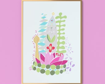 flora cool art print