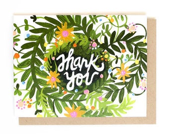 thank you spring blooms greeting card