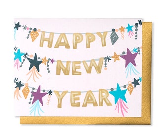 happy new year banner greeting card