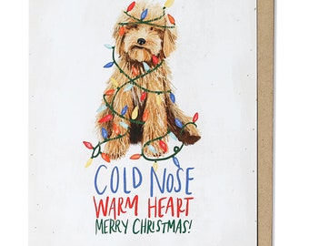 cold nose christmas greeting card