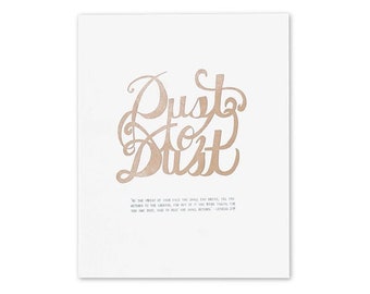 dust to dust letterpress art print