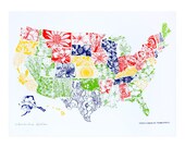 State Flower Collection 18 x 24 USA Screen Print