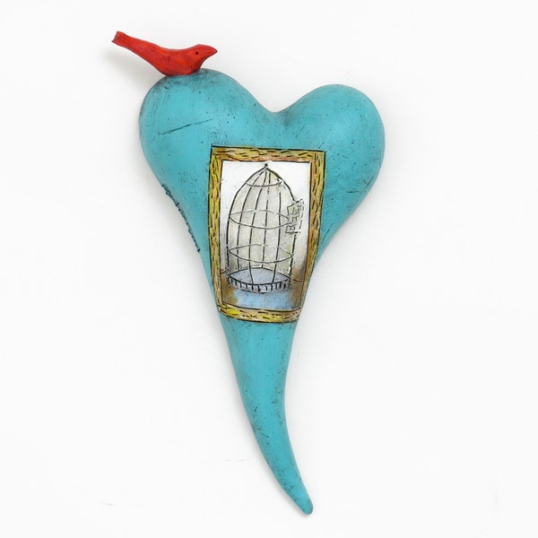 Title: "Released" Ceramic Heart, wall art, Jacquline Hurlbert, one of a kind, unique.