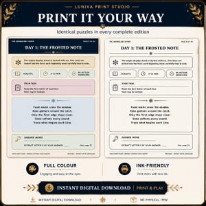 Side-by-side full-colour and ink-friendly printable pages with identical content in native A4 and US Letter formats.