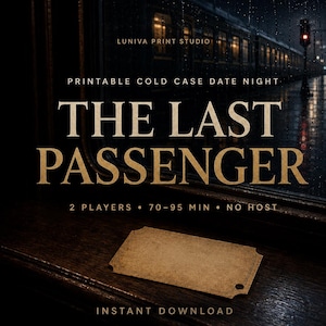 Printable Cold Case Game for Couples | 2 Player Detective Mystery Date Night | The Last Passenger