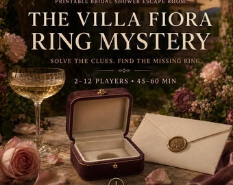 Bridal Shower Escape Room Printable | Bachelorette Party Mystery Game | Villa Fiora Ring Mystery