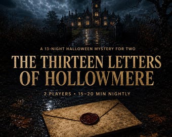 Halloween Mystery Game for Couples | 13-Night Printable Countdown for Two | Hollowmere