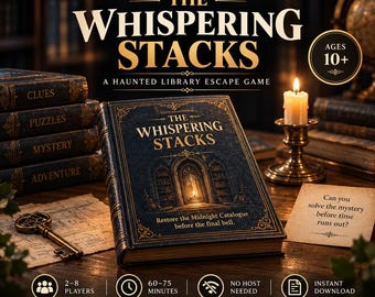 Escape Room Game | Printable Haunted Library Mystery for Families and Teens