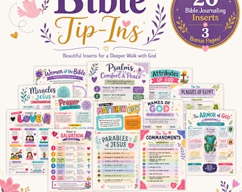Bible Inserts, Study Guides, Tip-ins Printable, Fruit of the Spirit, Armor of God, Beatitudes bible, Bible Summary, Scripture Study Book