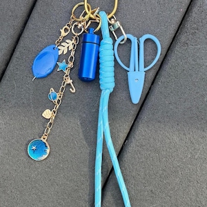 Needlepoint Tool Kit | bag charm | scissors, threader, needle minder