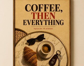 Póster retro de café para la cocina o la barra de café de casa.