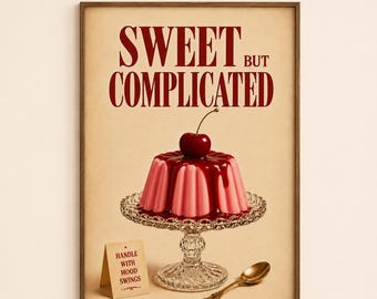 Estampado de cerezas dulce pero complicado para la decoración retro de cocinas o comedores.