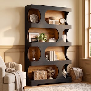 Curved Bookcase - Etsy