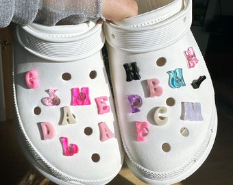 ULTIMO LOTTO Ciondoli per scarpe in resina con lettera retrò dell'alfabeto