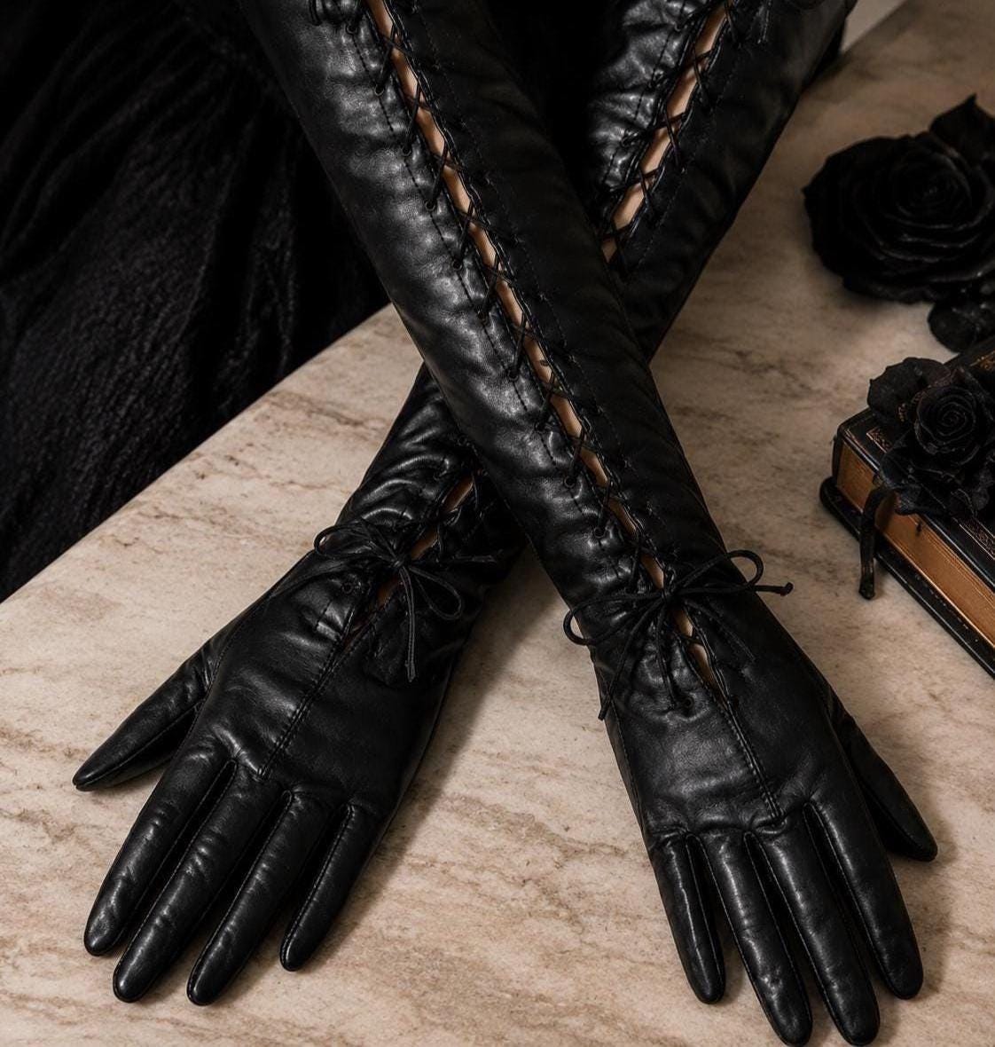Sexy leather gloves - Etsy 日本