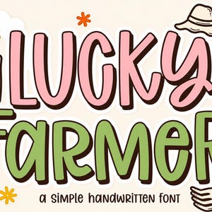 Lucky Farmer Font | Rustic Farmhouse Script Font | TTF OTF Font | Cricut & Silhouette | Instant Digital Download