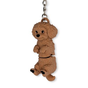 Cavapoo Schlüsselanhänger beweglich, Flexi Hundeanhänger aus dem 3D-Drucker, Geschenk für Cavapoo Besitzer