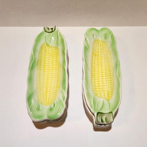 vintage corn on the cob server plates - set of 6 -