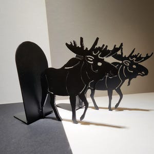 unique metal moose bookends
