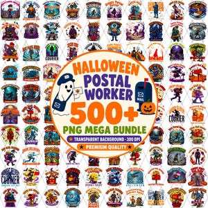 Halloween Postal Worker PNG Bundle | Haunted Mail Service | Skeleton Courier Artwork | Package Delivery Shirt