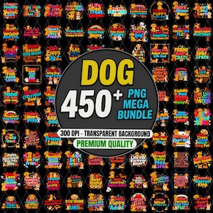 Dog PNG Bundle | Puppy Clipart | Canine Graphics | Sarcastic Sayings | Paw Illustration | Transparent Background