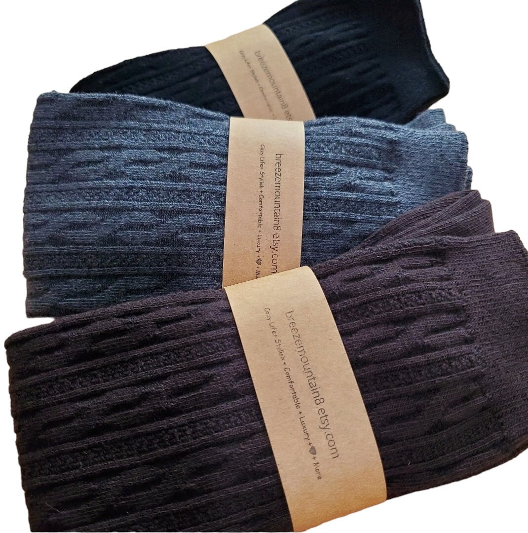 CABLE Cotton Socks | KNEE HIGH Socks | 13" Lightweight Knee High Socks|  Perfect for school girl | Warm Socks |Soft Socks| Gift for Her