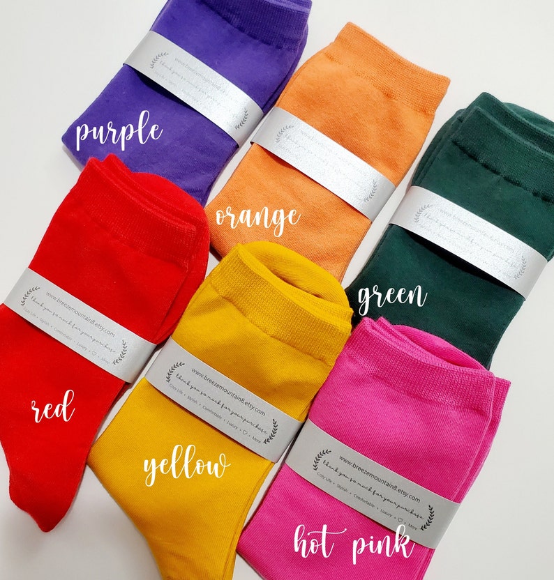 Soft Socks/Lightweight Crew Socks/Cool Sneaker Socks/Novelty Socks/Black & Gray/Vivid/Pastel/Comfortable Socks/Women Socks/All-Season Socks image 3