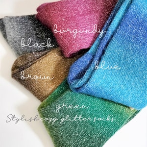 SUPER STYLISH COZY Socks, Cotton Lurex Glitter Socks, Cute Warm Socks, Perfect for Modest Pumps. ,Gift a Fashion Girl
