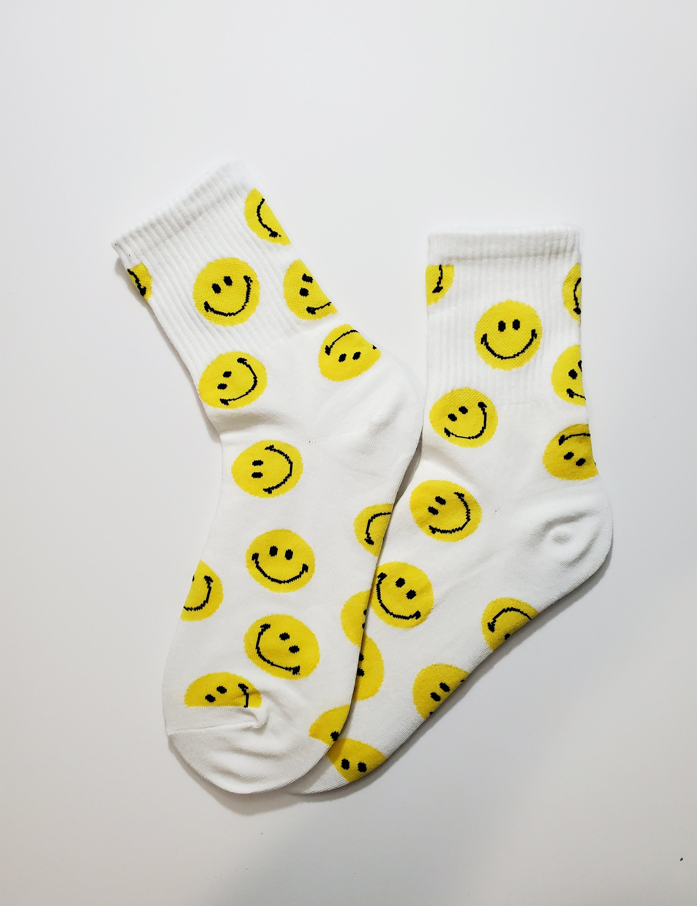 Cute Smiley Face Socks/ Colorful Smiley Face Lightweight Crew Etsy