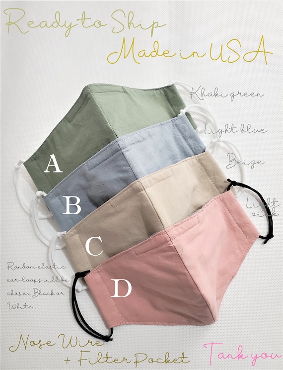 4 Layer Face Mask/ Face Masks with Nose Wire and Filter Pocket/Reusable Face mask/Dust Mask/Cotton Masks/Washable Masks/Cotton Masks(Ellen)