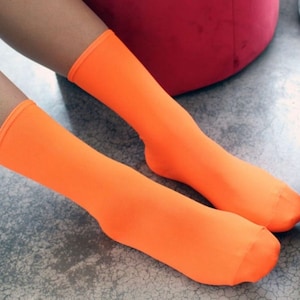 Soft Socks/Lightweight Crew Socks/Cool Sneaker Socks/Novelty Socks/Black & Gray/Vivid/Pastel/Comfortable Socks/Women Socks/All-Season Socks image 6