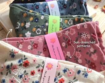 Calcetines con estampado floral / Calcetines ligeros para la tripulación / Calcetines deportivos / Calcetines florales / Calcetines de mujer con flores de margaritas / Calcetines para todas las estaciones / Regalos para ella