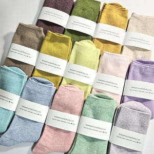 Chaussettes en coton | Chaussettes ras du cou légères solides |Chaussettes sneaker | Chaussettes fantaisie| Chaussettes douces et confortables |Chaussettes femme| Chaussettes toutes saisons| 30 couleurs