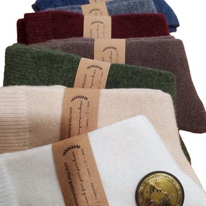Chaussettes en cachemire de luxe | Chaussettes d'hiver douces et chaudes pour femme | Chaussettes en laine et cachemire haut de gamme | Chaussettes confortables | Cadeau parfait pour les vacances par temps froid et les vacances