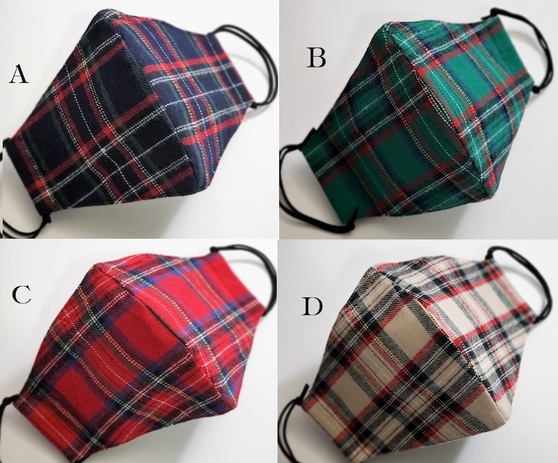4-lagers RUTIGT vintermask/Ansiktsmasker med nästråd och filterficka/Återanvändbar ansiktsmask/Dammmask/Bomullsmasker/Tvättbara masker 4 SET(A+B+C+D)