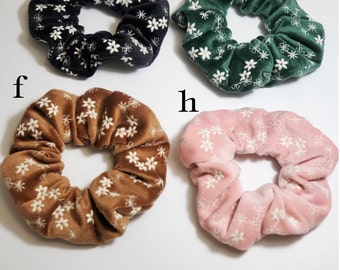 Cotton/Velvet Scrunchie, Embroidery Scrunchie, Matching Scrunchie, Handmade Scrunchies ,, Gift for Girls Hair accessories, Hair Ties