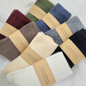 Calzini in lana di cashmere / Calzini invernali morbidi e caldi di lusso per donna / Calzini caldi e di alta qualità / Regalo perfetto per il freddo e le festività / 9 colori